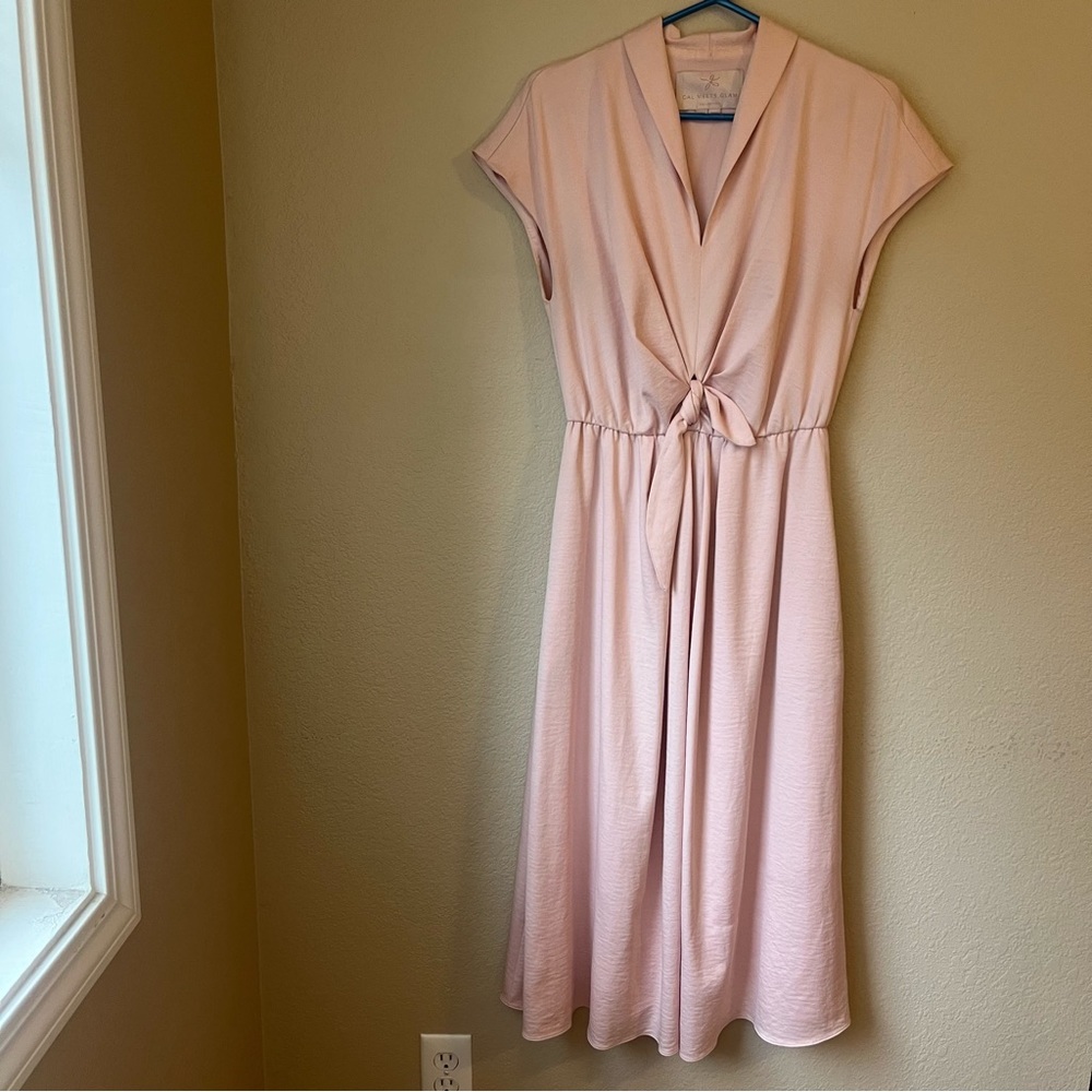 Gal Meets Glam Margie Tie Front Midi Dress Size 4